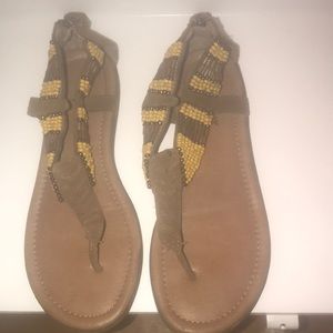 Leather Beaded Sandals